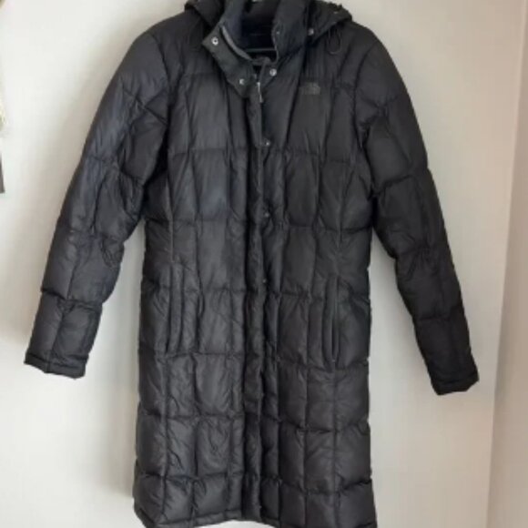 The North Face Women’s Metropolis Down Puffer Parka long Coat jacket Gray medium - Picture 1 of 6